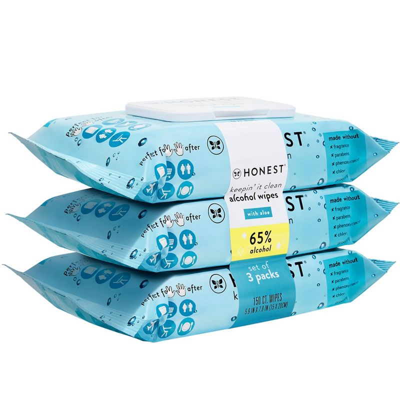 The Honest Company Alcohol Hand Sanitizing Wipes - 3pk/150ct