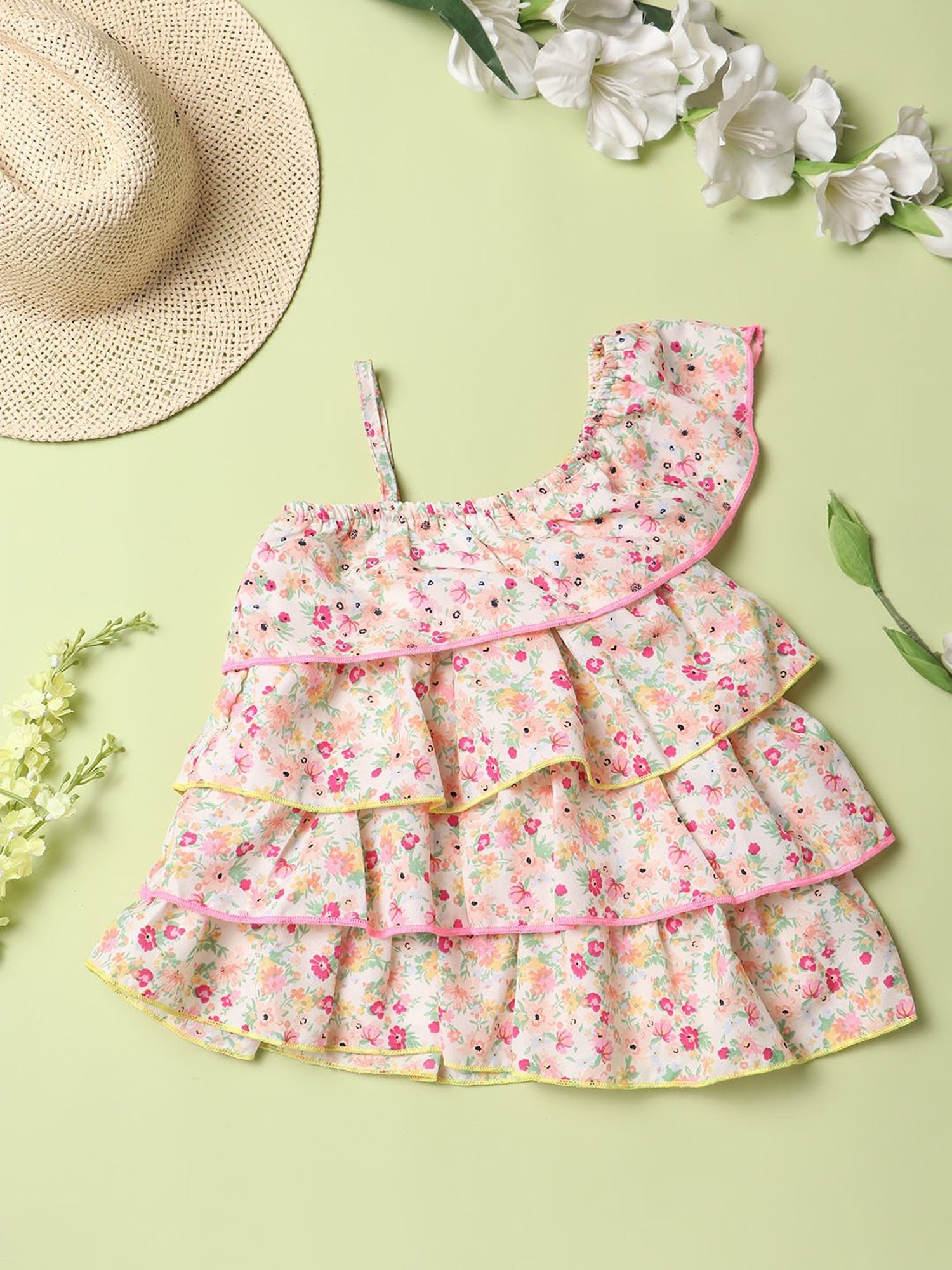 Nauti Nati Kids Multicolor Floral Print Dress