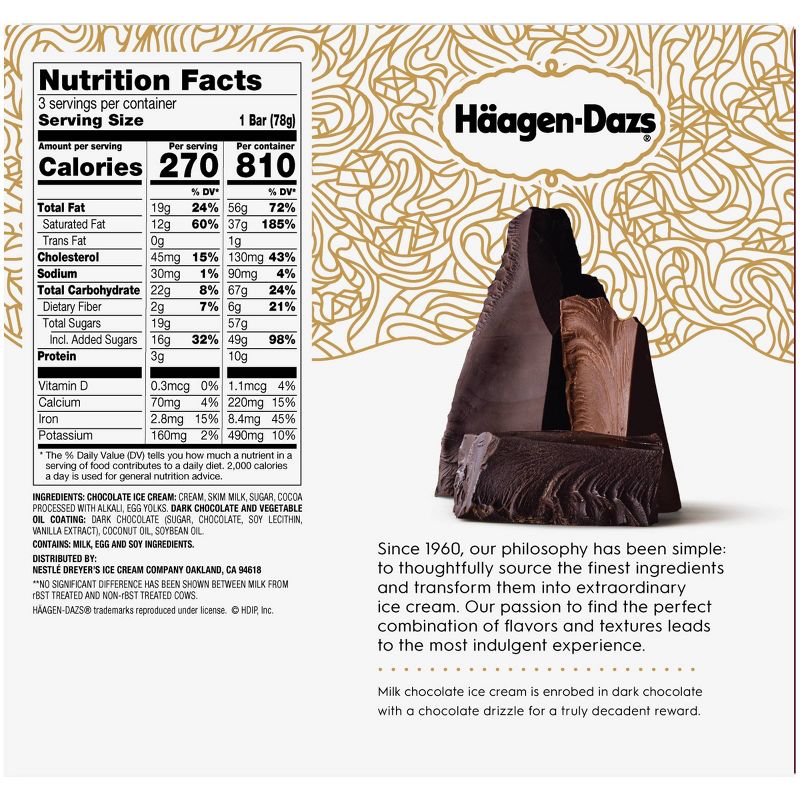 Haagen-Dazs Chocolate-Dark Chocolate Ice Cream Bar - 3pk
