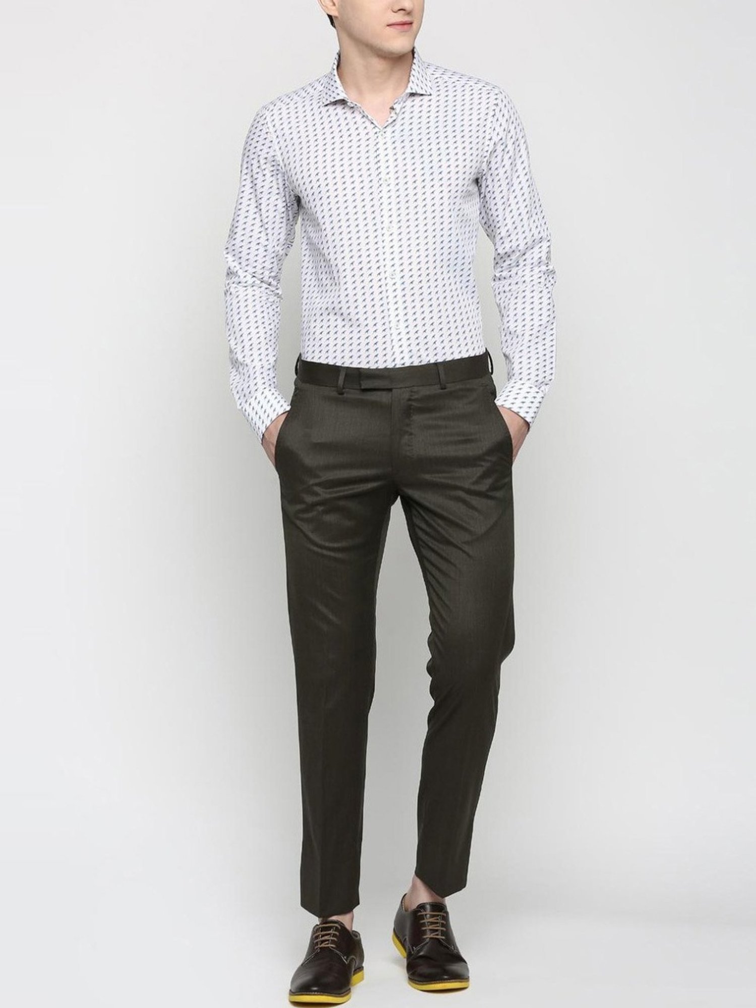 Simon Carter London Black Slim Fit Flat Front Trousers