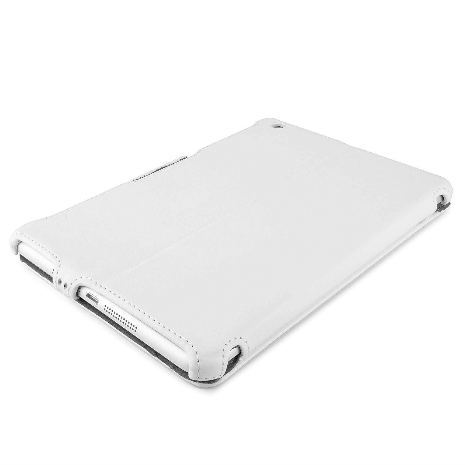 iPad mini 1st Gen Case, BoxWave [Leather Book Jacket] Protective Synthetic Leather Folding Folio Cover for Apple iPad mini 1st Gen, 3, with Retina display - Winter White