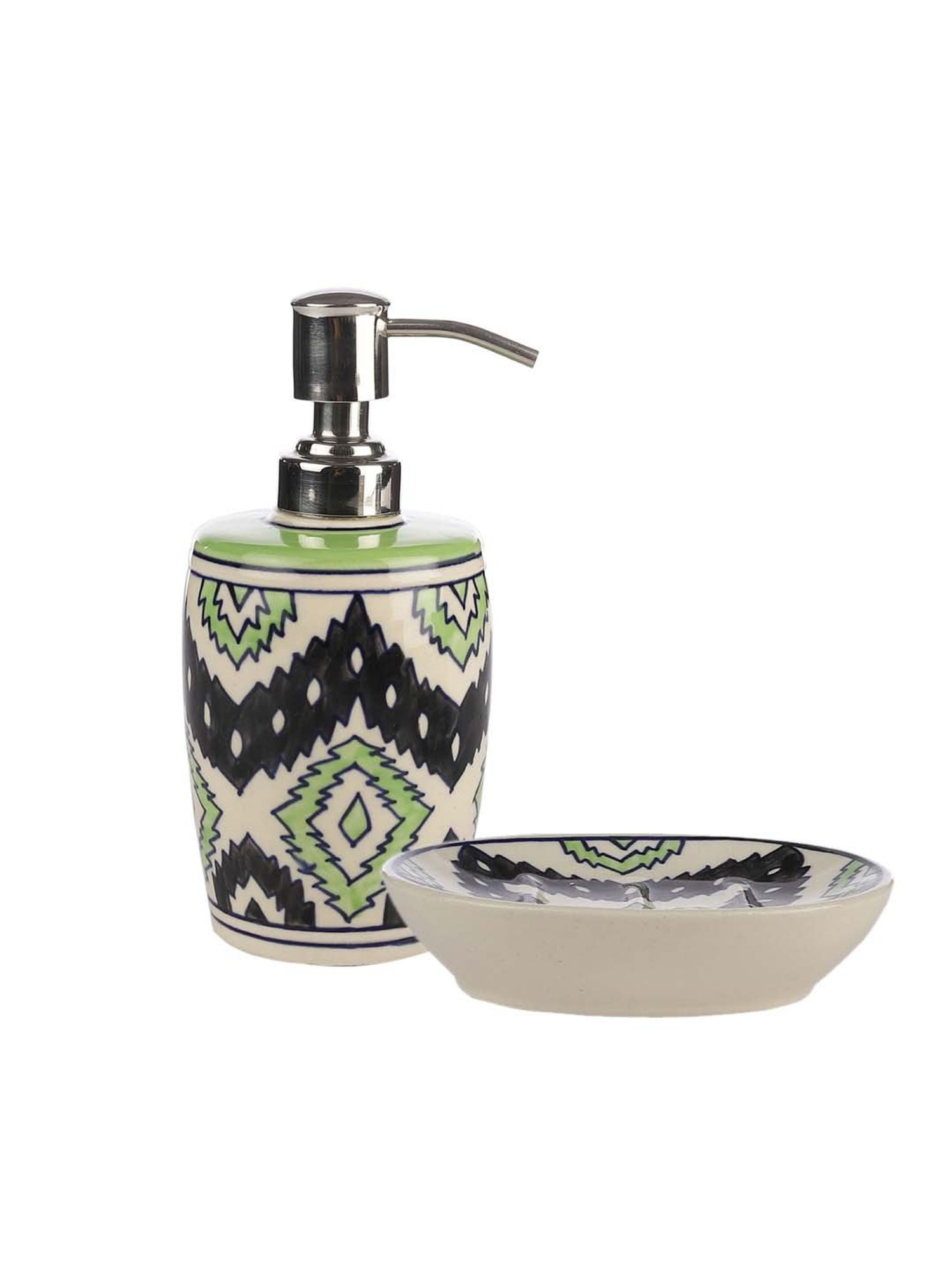 VarEesha Aztec Multicolor Ceramic Bath Accessories - Set of 2