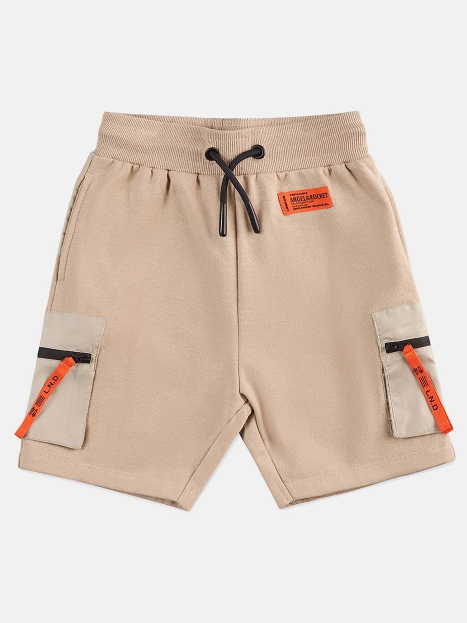 Angel & Rocket Kids Beige Solid Shorts
