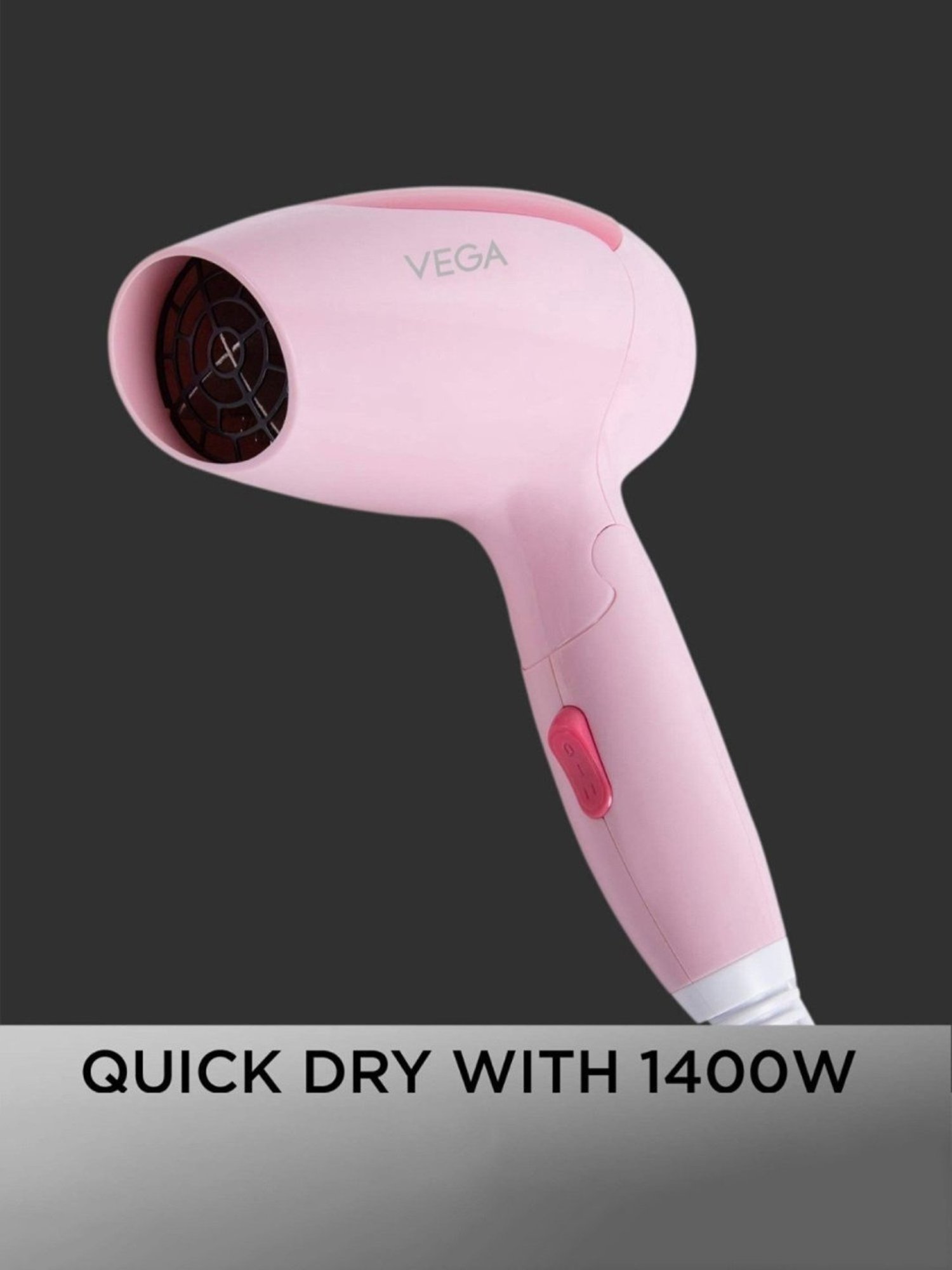 Staunch SHD2011 1600W Compact and Foldable Hair Dryer (White and Pink)