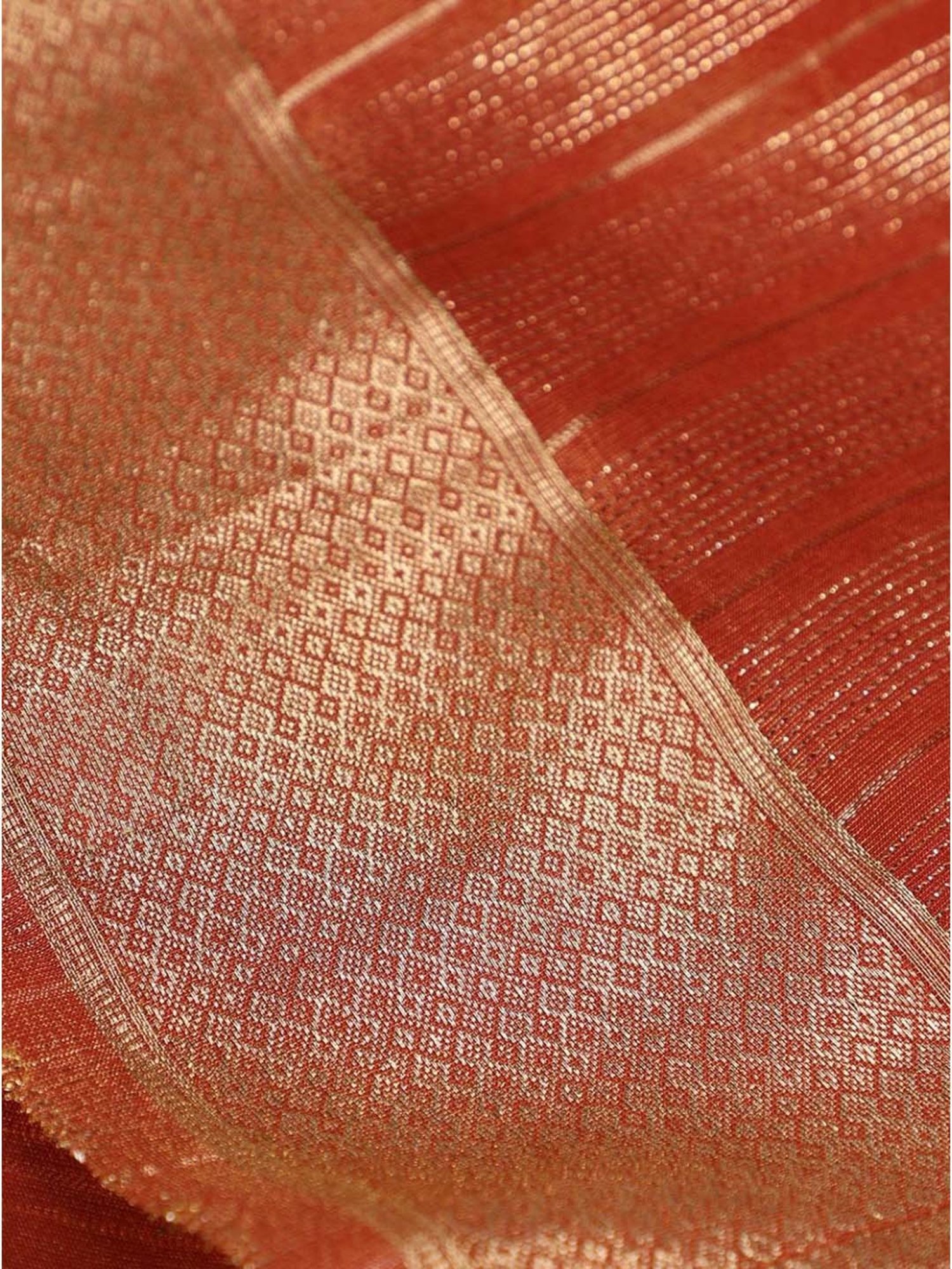Taneira Orange Woven Saree With Unstitched Blouse
