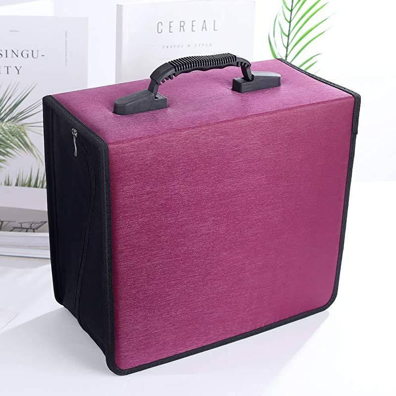 400 Capacity CD/DVD Case Wallet VCD Storage Holder Booklet Album Box Binder(Rose)