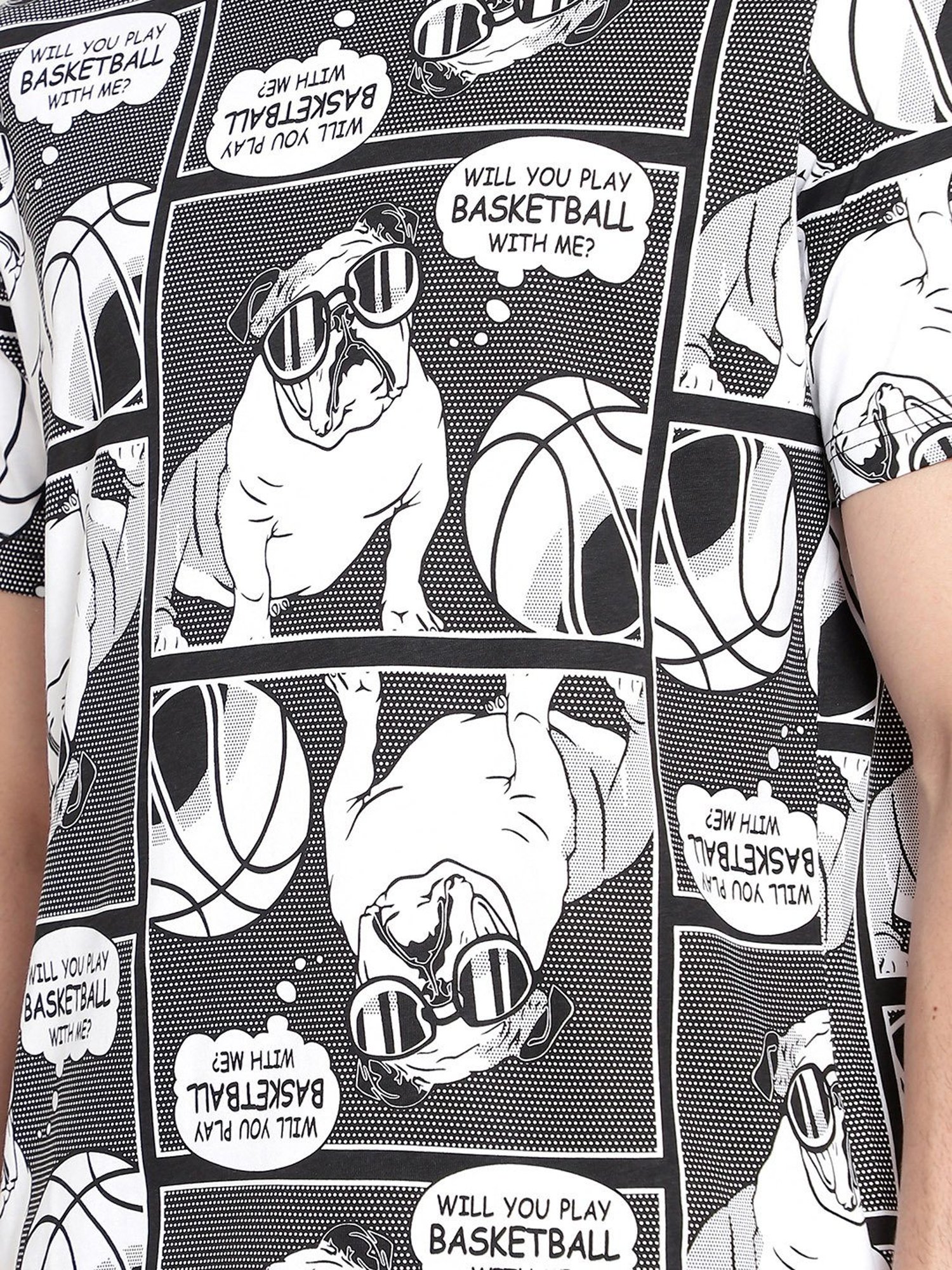 Anta Black Regular Fit Printed Crew T-Shirt