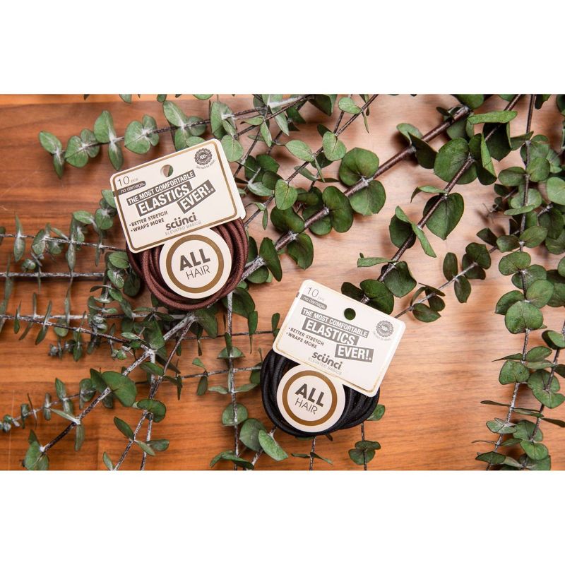 scunci Basics Comfy Elastics - Brown - 10pk