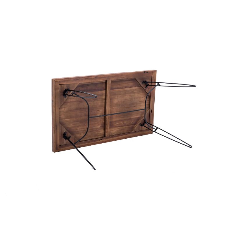 54" Lantana Reclaimed Wood Dining Table/Desk Brown/Black - Summerland Home