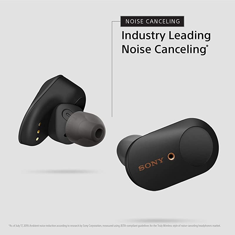 WF-1000XM3 Industry Leading Noise Canceling Truly Wireless Earbuds Headset/Headphones with AlexaVoice Control And Mic For Phone Call, Black