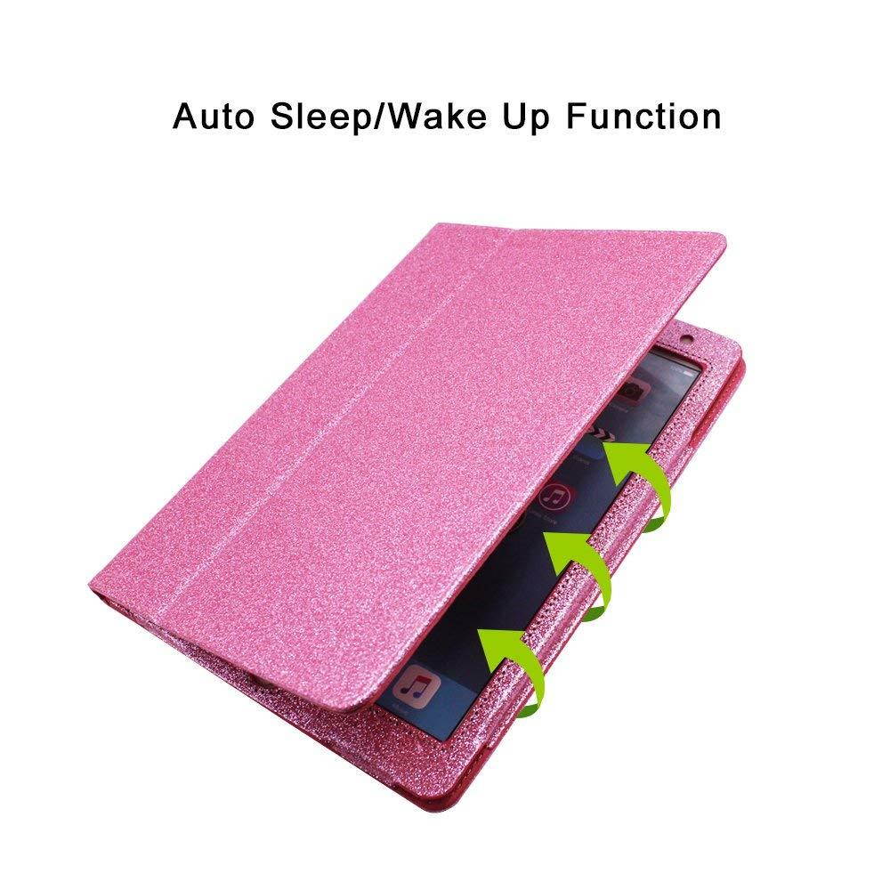 2018 NEW iPad/iPad Air/Air2/Pro 9.7 Glitter Case,FANSONG Bling Sparkle PU Leather Smart Cover [Flip Stand Function] [Auto Sleep/Wake] Universal Case for Apple iPad Air/Air2/Pro 9.7 (Bling Pink)