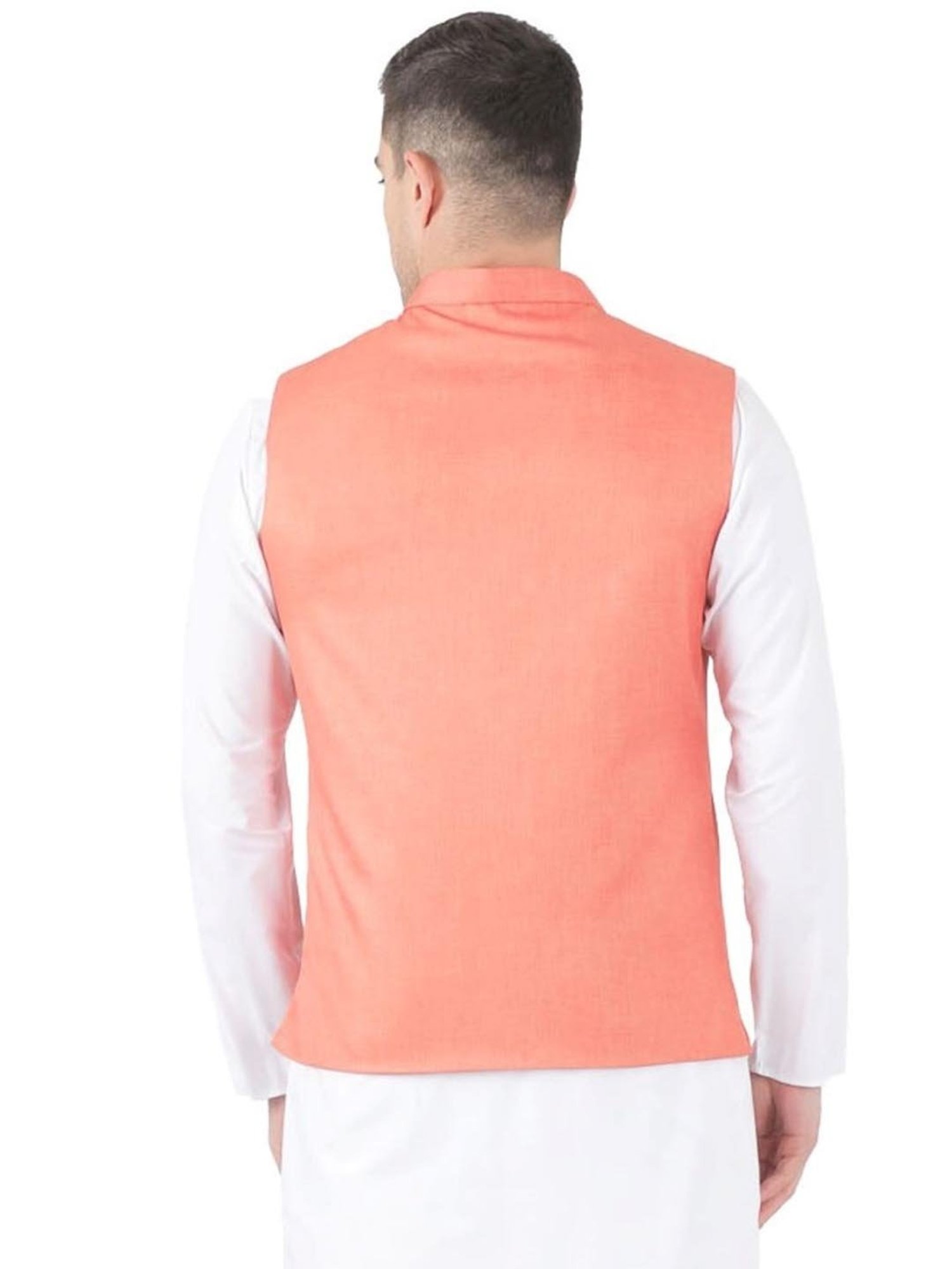 TAHVO Orange  Slim Fit Nehru Jacket
