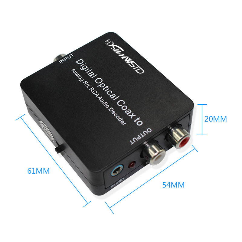 Optical SPDIF Toslink/Coaxial Digital to Analog Audio Decoder Converter with PCM, 5.1 Dolby Digital & DTS Support