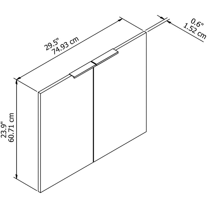 Office by kathy ireland Atria Door Kit for 5 Shelf Bookcase Charcoal Gray ARB230CR