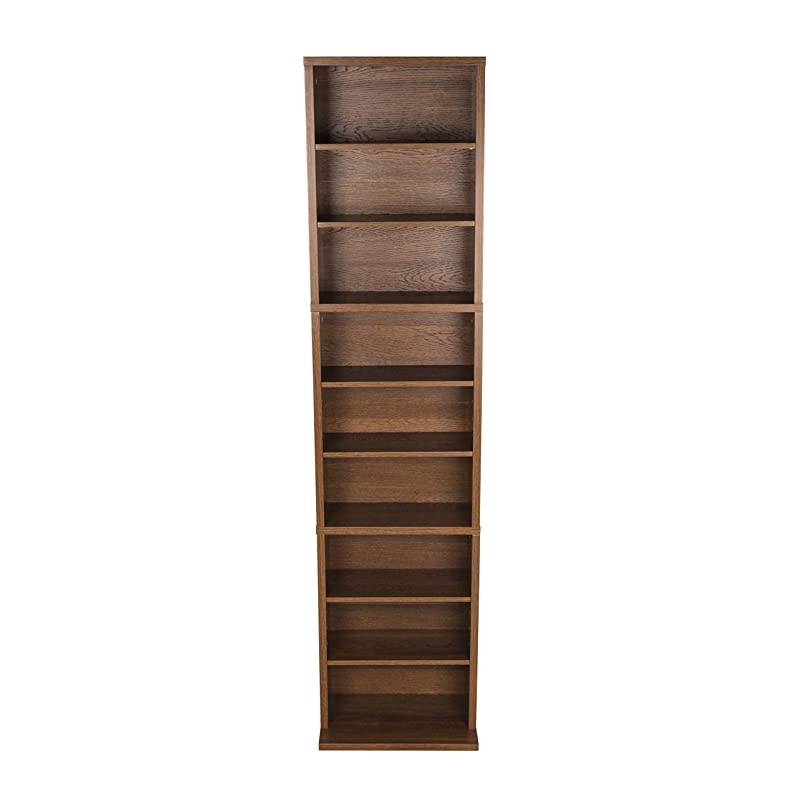 Herrin Adjustable Media Cabinet - Holds 261CD, 114DV, 132 Games PN74736249 in Textured Chestnut