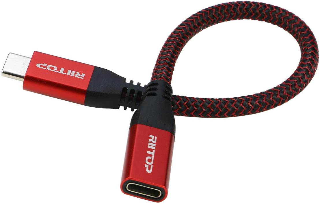USB C Extension Cable 6Ft (2Pack), RIITOP USB 3.1 Gen2 10Gbps Type C Male to Female Extension Charging & Sync for Nintendo Switch, M1 MacBook Pro Air iPad Pro 2020 Dell XPS Surface Book