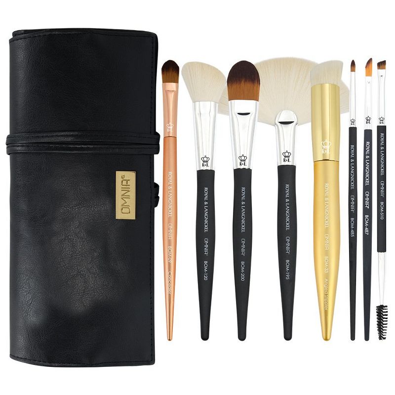 OMNIA Brush Artist Favorites, Lizbeth Williamson, 9pc Makeup Brush Set with Wrap