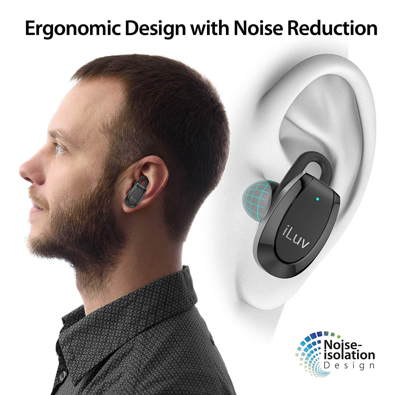 iLuv TrueBTAir True Wireless Stereo In-Ear Earbuds with Charging Case - Black