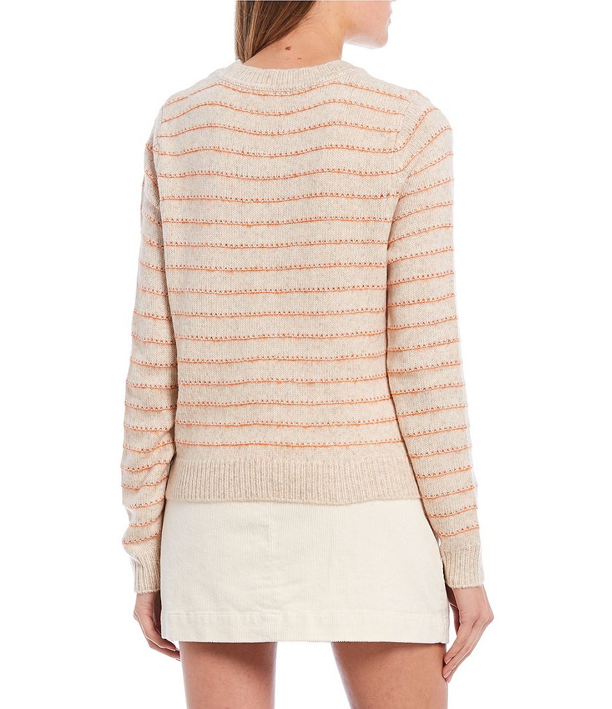 Copper Key Stripe Crew Neck Long SleeveSweater