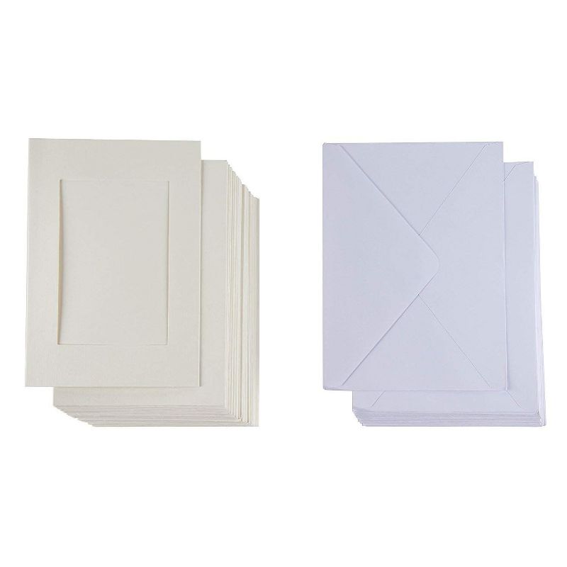 48-Pack Photo Insert Greeting Cards with Envelopes Included, Ivory Cardstock Paper, Holds 4" x 6" Photos