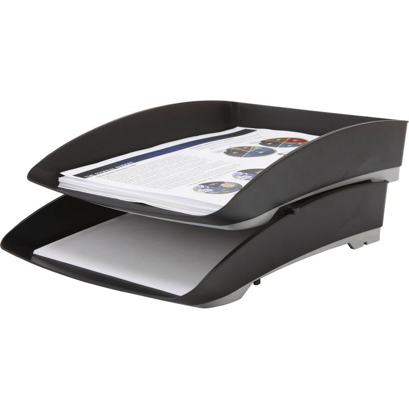 Storex 4pk Rubber Grip Letter Trays - Black