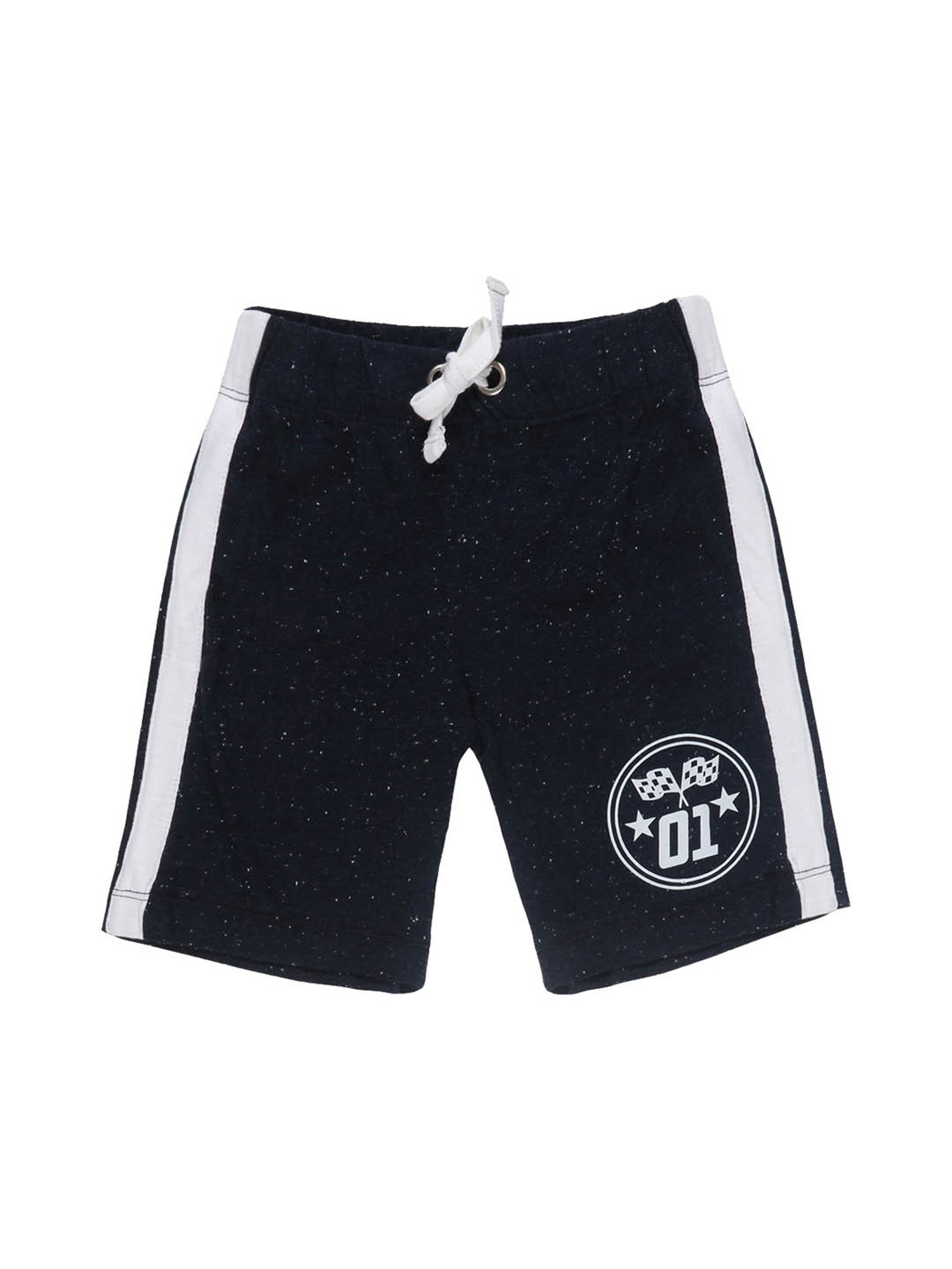 Lazy Shark Kids Navy & Black Printed  T-Shirt with  Shorts