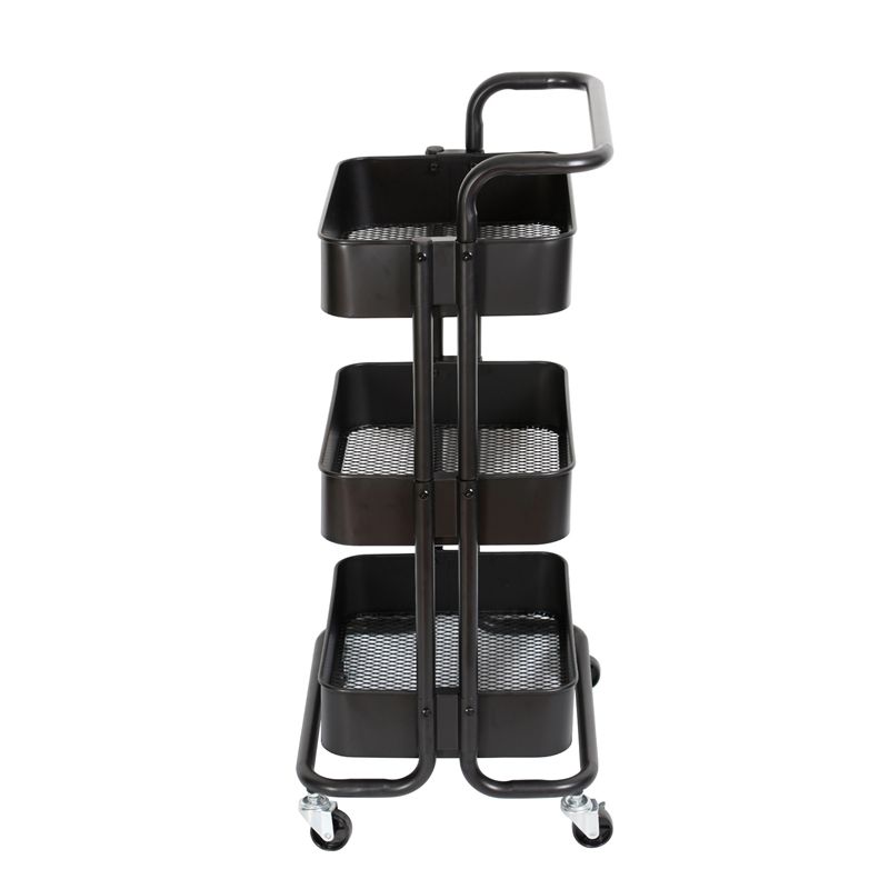 3 Tier Mobile Storage Caddy in Matte Black - Pemberly Row