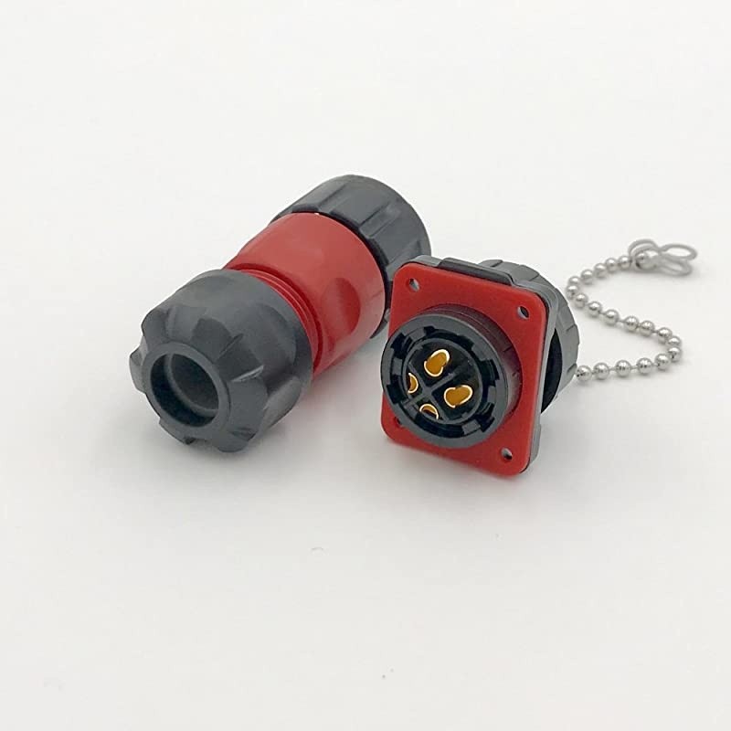 4 Pin Power Industrial Circular Connector Male Plug Female Panel Mount Receptacles Socket Jack Outdoor Waterproof IP67 AC DC