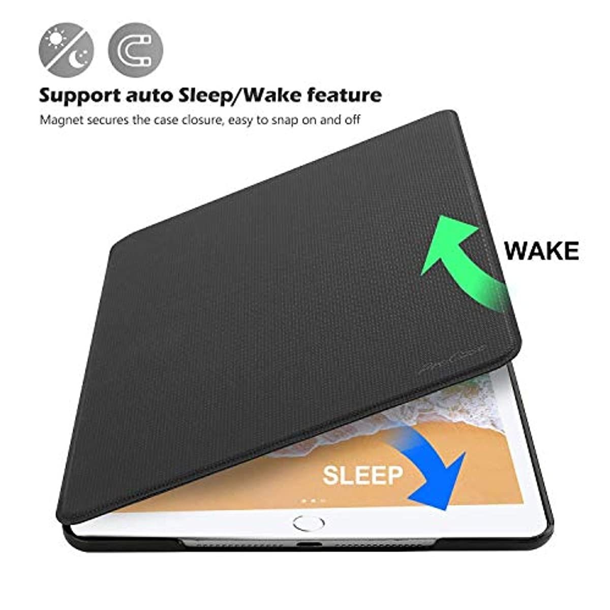 ProCase iPad 9.7 2018/ 2017/ iPad Air 2 / iPad Air Folio Case Bundle with iPad 9.7 2018 iPad 6th Gen / 2017 iPad 5th Gen/ iPad Pro 9.7/ iPad Air 1/2 Heavy Duty Case