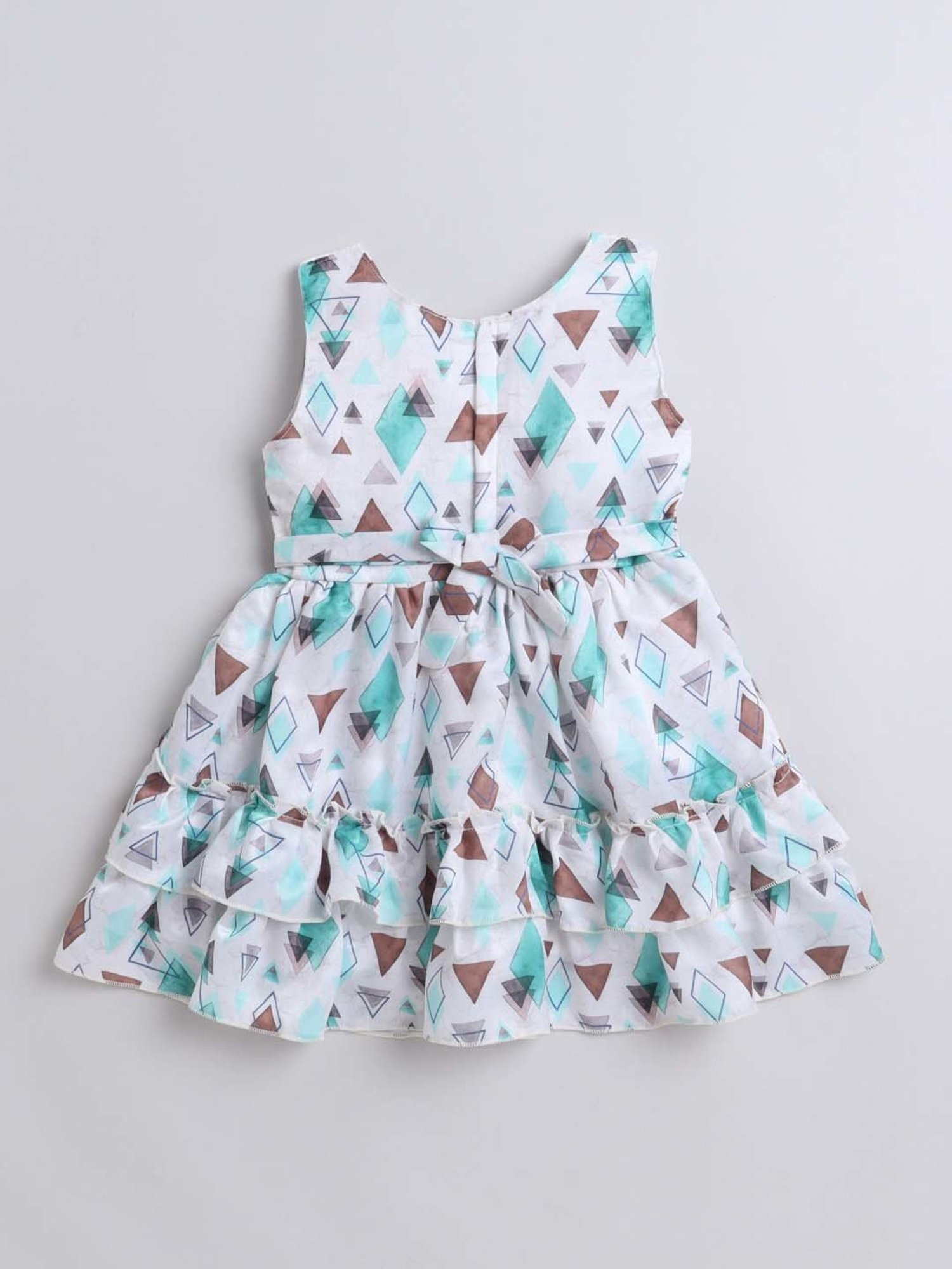 The Magic Wand Kids Aqua Blue & White Applique Dress with Shrug