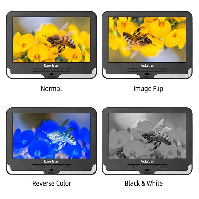 7 inch LCD Digital USB Microscope Angle Adjustable with Remote Control, 12MP 1920x1080 30fps Video Recorder Image Flip/Reverse Color/Black & White for Circuit Board Repair Soldering PCB Coin