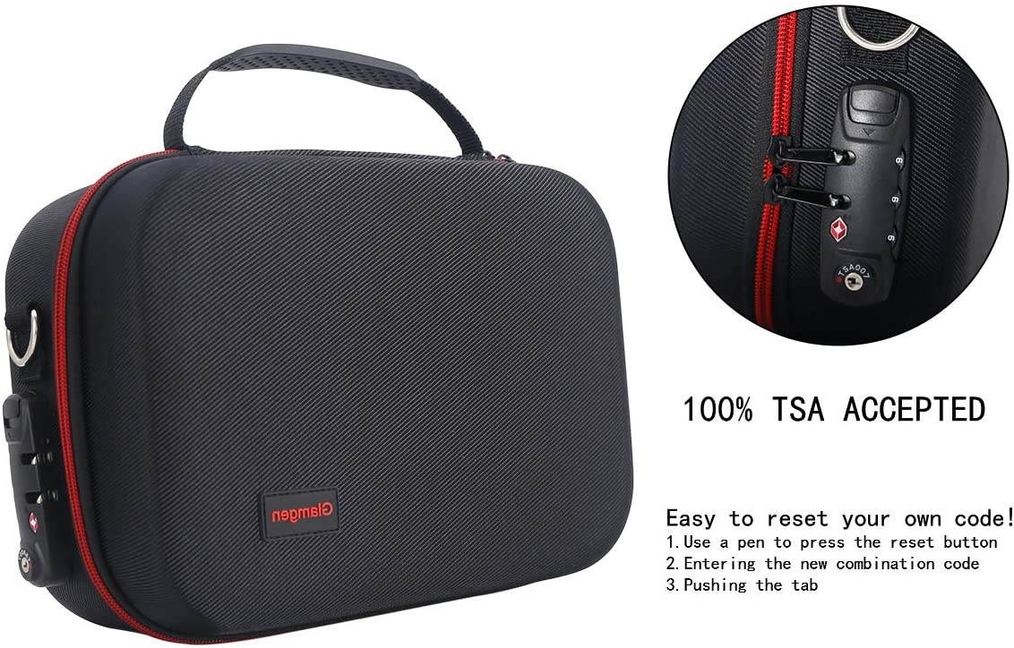 Locking Carrying Case for Nintendo Switch，Protective Travel Hardshell Deluxe Bag with Anti-Theft TSA Combination Lock for Switch Console, Pro Controller, Switch Dock, AC Adapter with 16 Game Cards