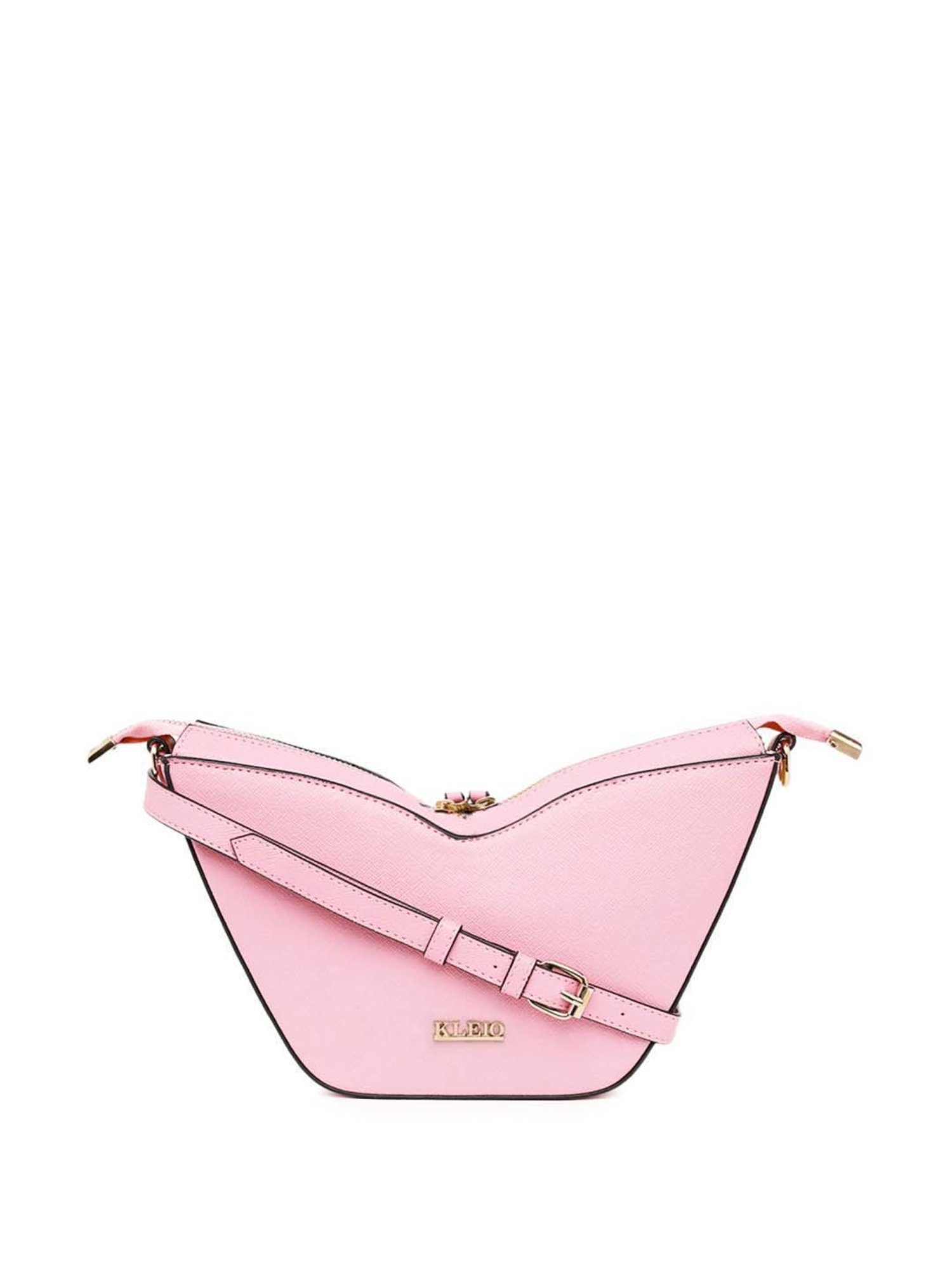 KLEIO Pink Solid Small Sling Handbag