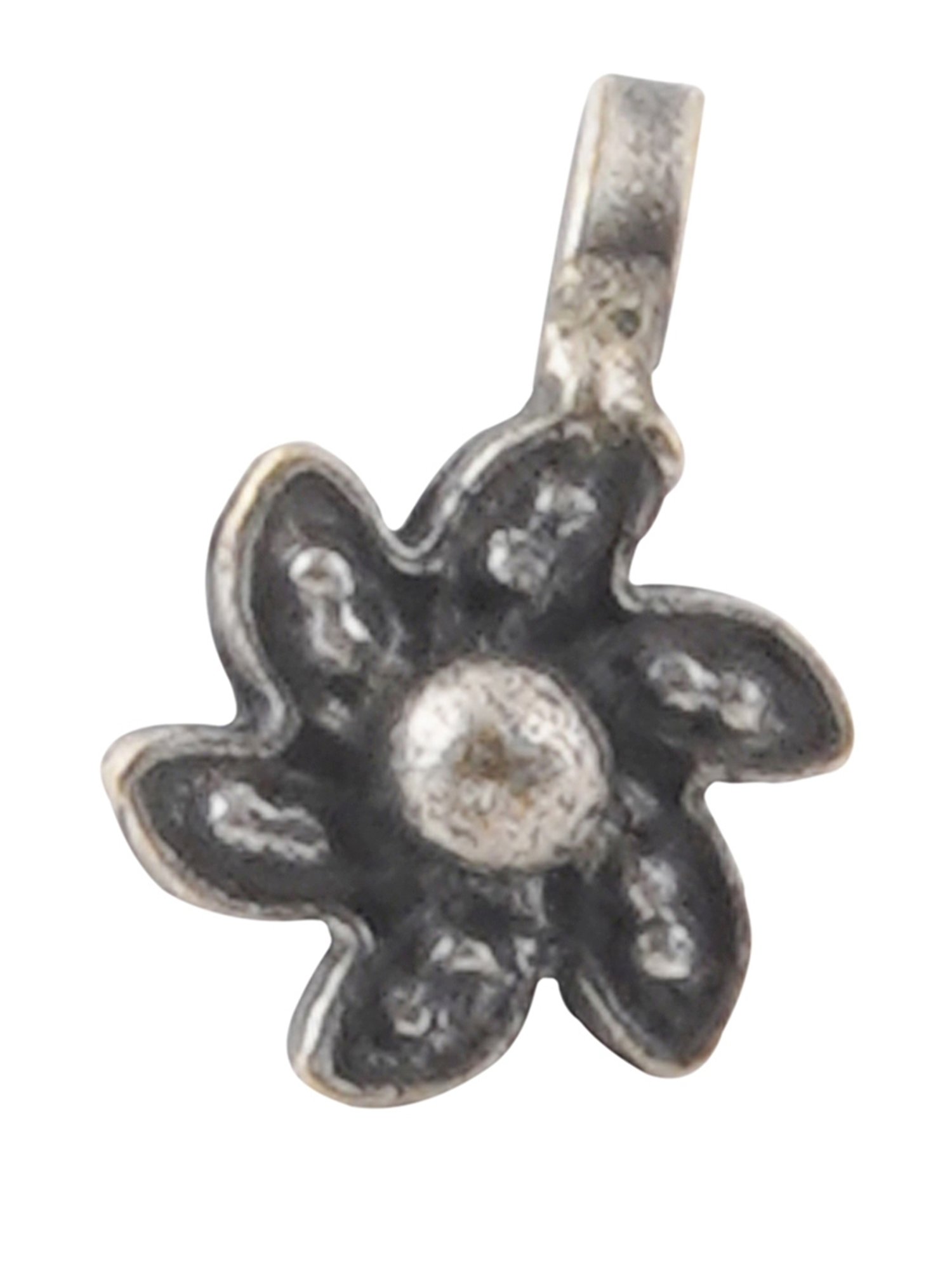 Teejh Ethnic Vrita Silver Oxidized Nosepin for Women