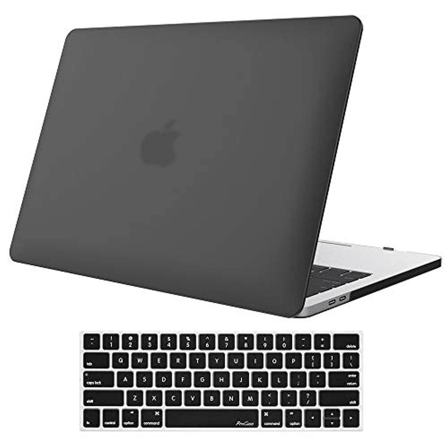 macbook pro 13 case 2017 & 2016 release a1706/a1708, procase hard case shell cover and keyboard skin cover for apple macbook pro 13 inch with/without touch bar and touch id black