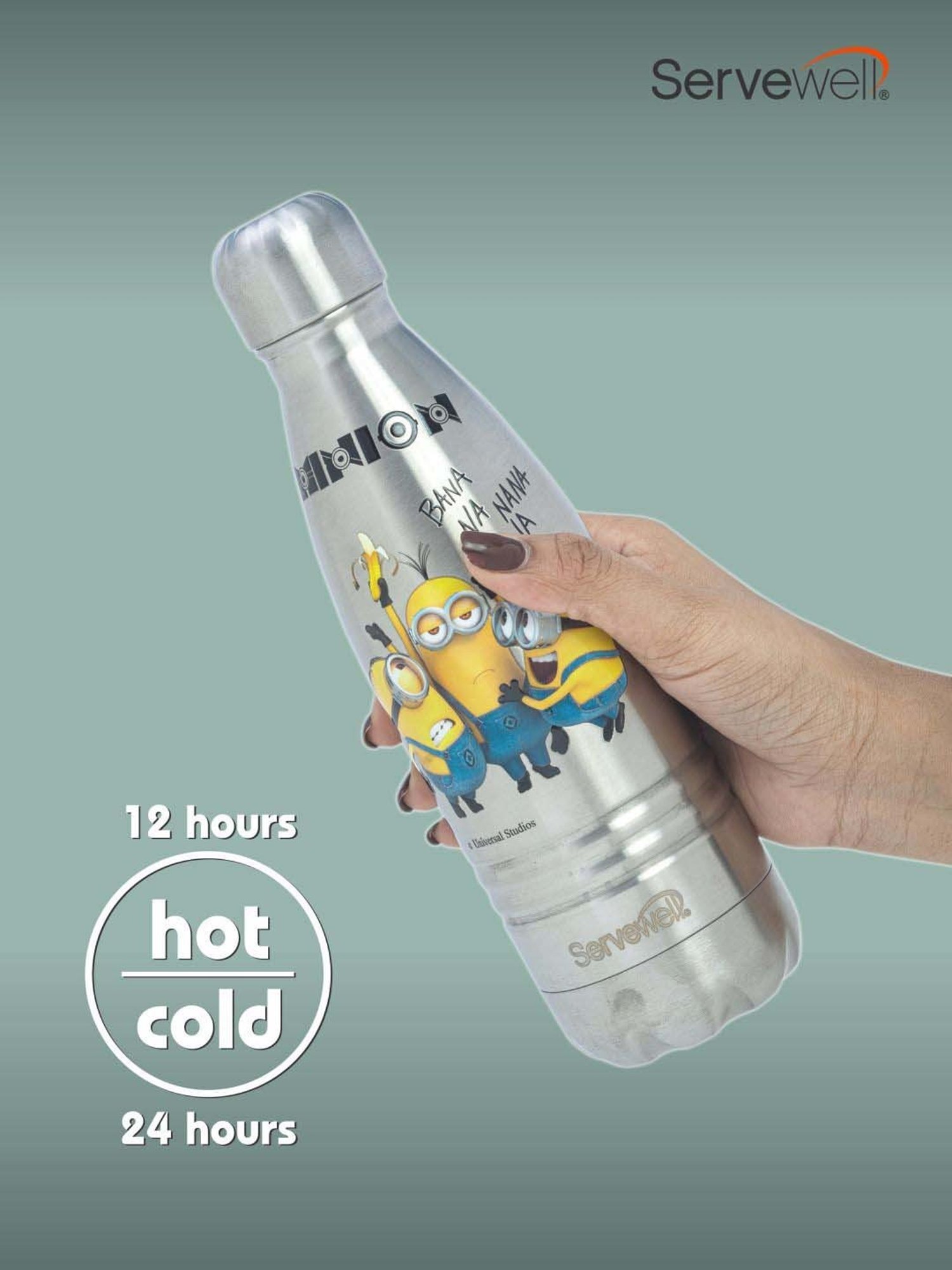 Milton Elfin Silver Stainless Steel Insulated Water Bottle (160 ml) - Set of 1