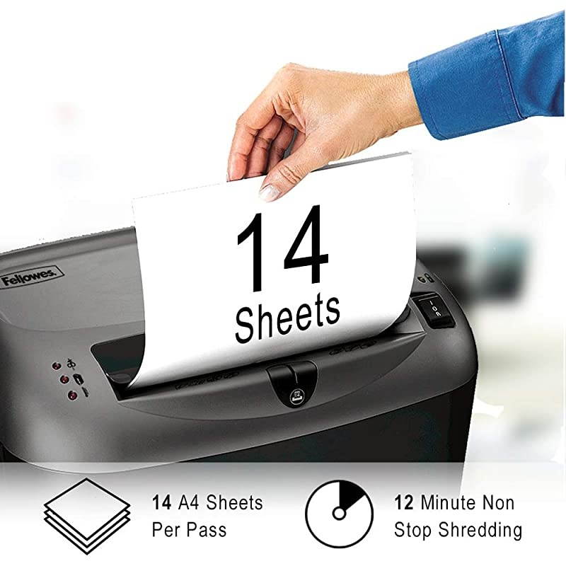 Powershred 70S 14-Sheet Strip-Cut Paper and Credit Card Shredder with SafetyLock (4671001),Black/gray