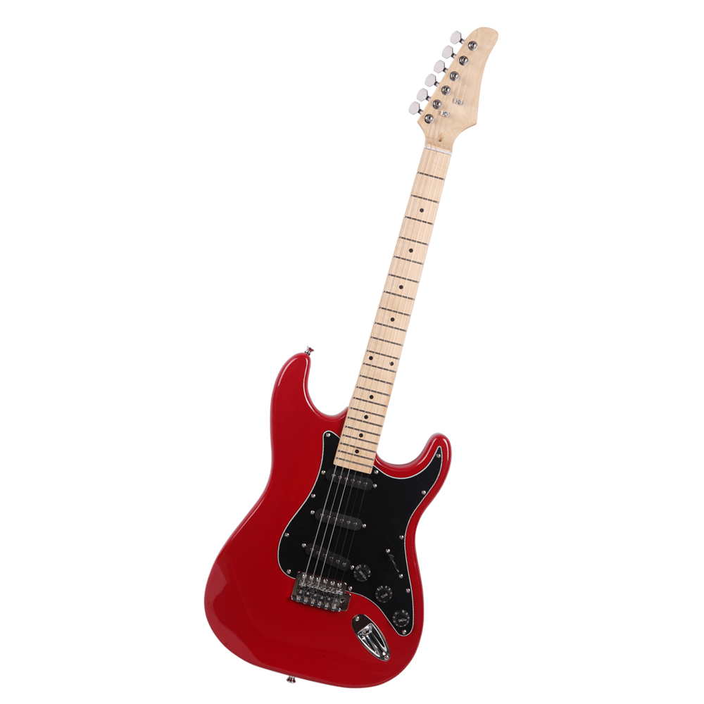 New Burning Fire Electric Guitar with Black Pickguard 20W AMP Red