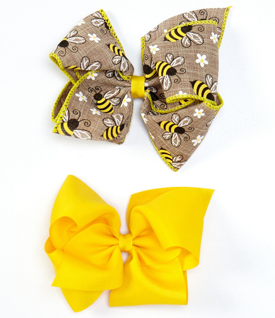 Adventure Wear by Copper Key Girls 2-Pack Bee Yellow Mini King Bow