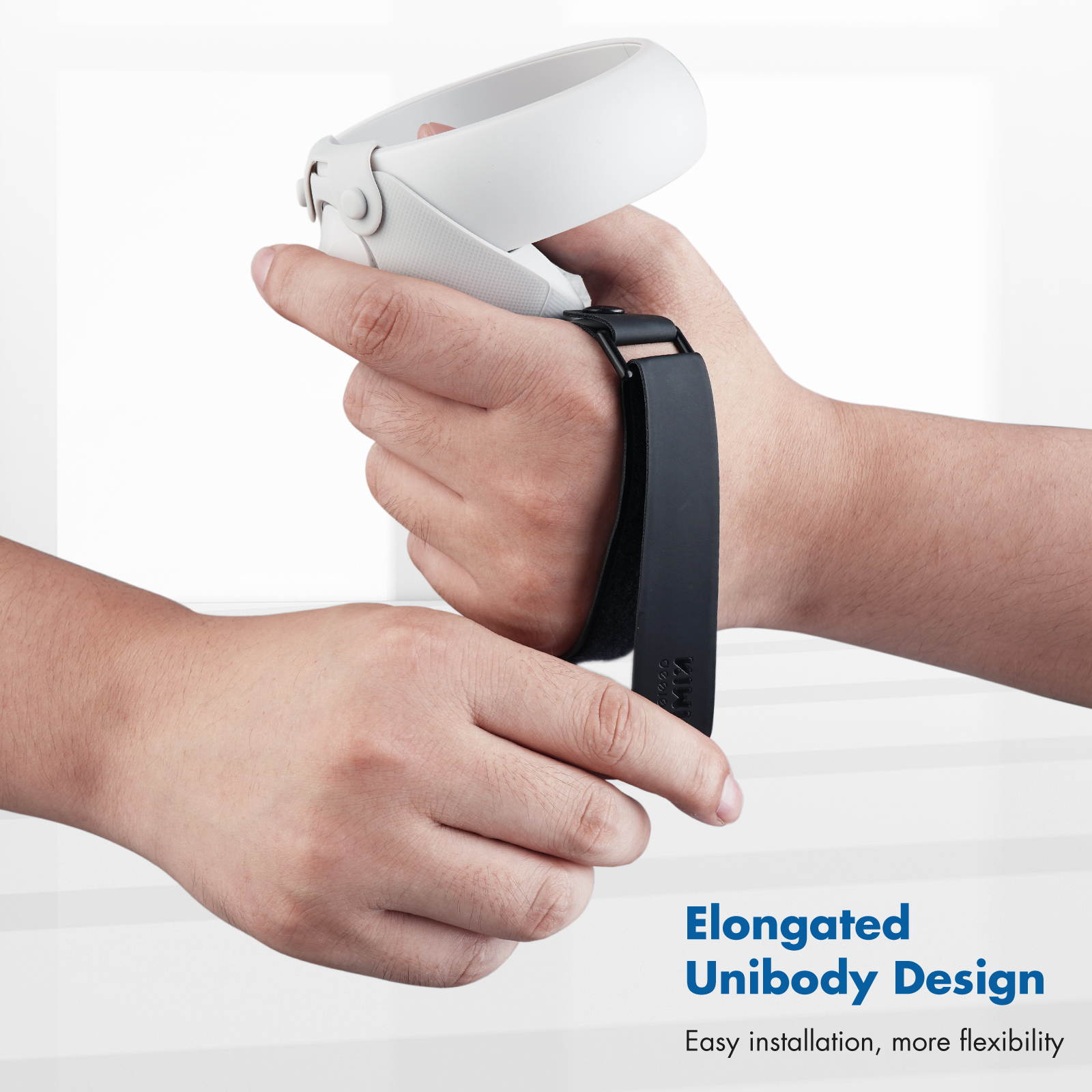 KIWI design Silicone Grip Cover for Oculus Quest 2 Hand Controller Grips Accessories Anti-Throw VR Protective Knuckle Straps (White, 1 Pair)