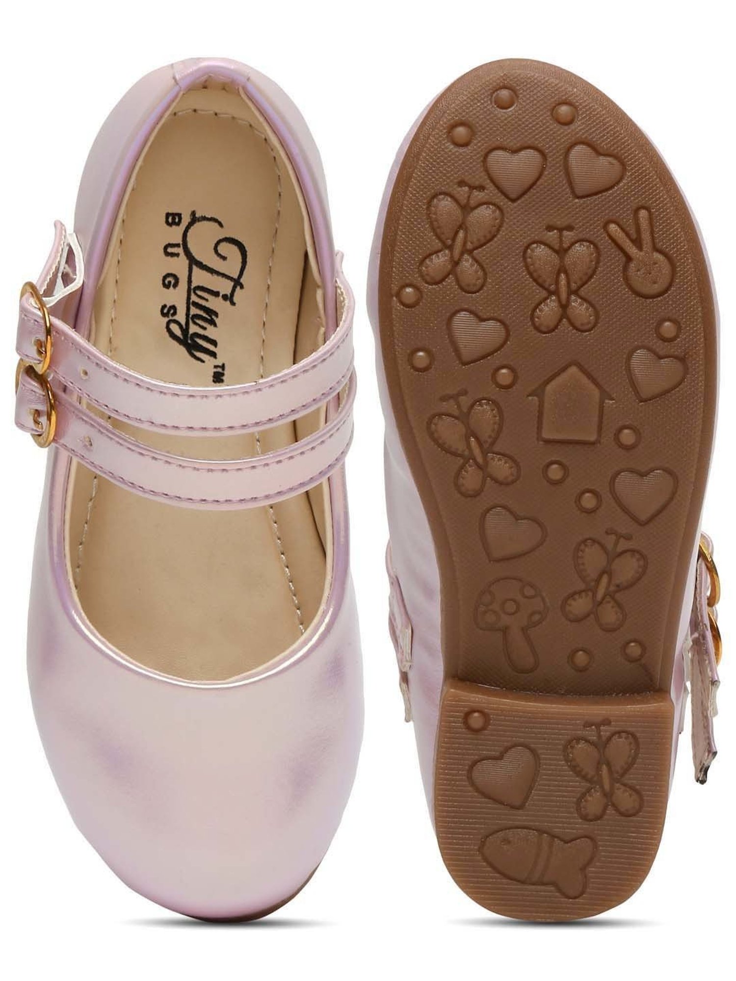 Tiny Bugs Kids Purple Mary Jane Shoes