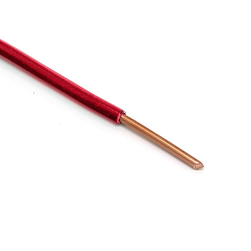 Solid Copper Grounding Wire Proudly Made in America Ground Protection Satellite Dish OffAir TV Signal UV Jacketed Antenna Electrical Shock 10 Gauge AWG THHN Red 25 FT