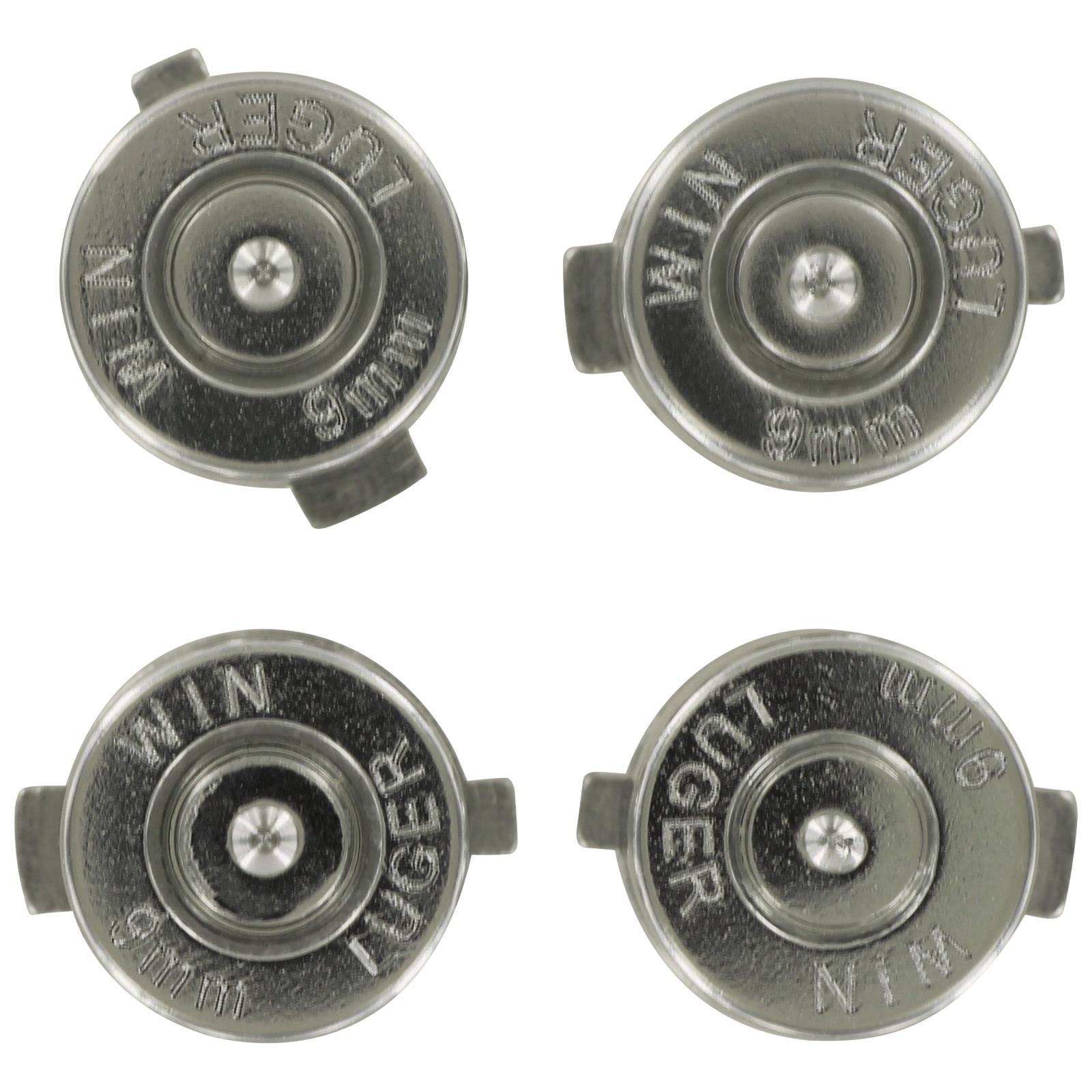 ZedLabz aluminum metal action bullet button set for Sony PS4 controllers - silver