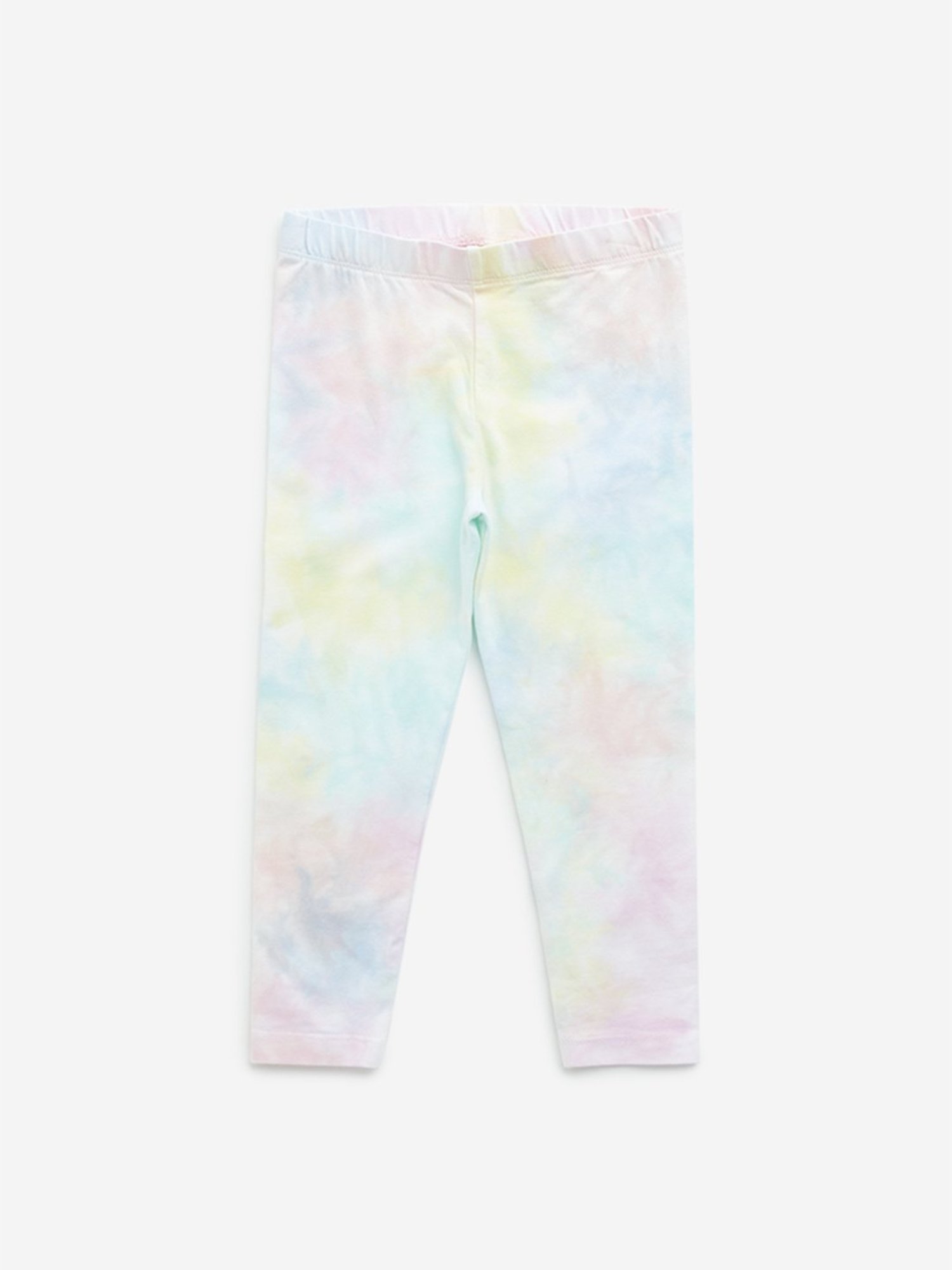HOP Girls by Westside Multicolour Tie-Dye Print Mid-Rise Leggings