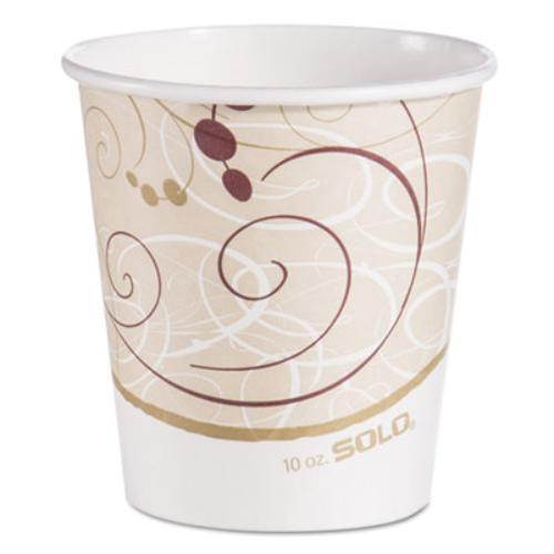 SOLO Cup Company 510SM Paper Hot Cups In Symphony Design, 10 Oz, Beige/White/Red, 1000/Carton