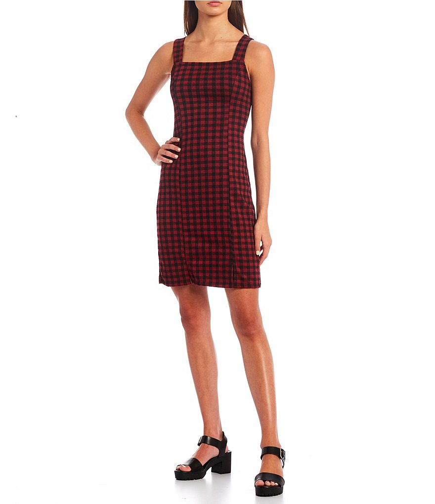 Good Luck Gem Gingham Sleeveless Jumper Dress