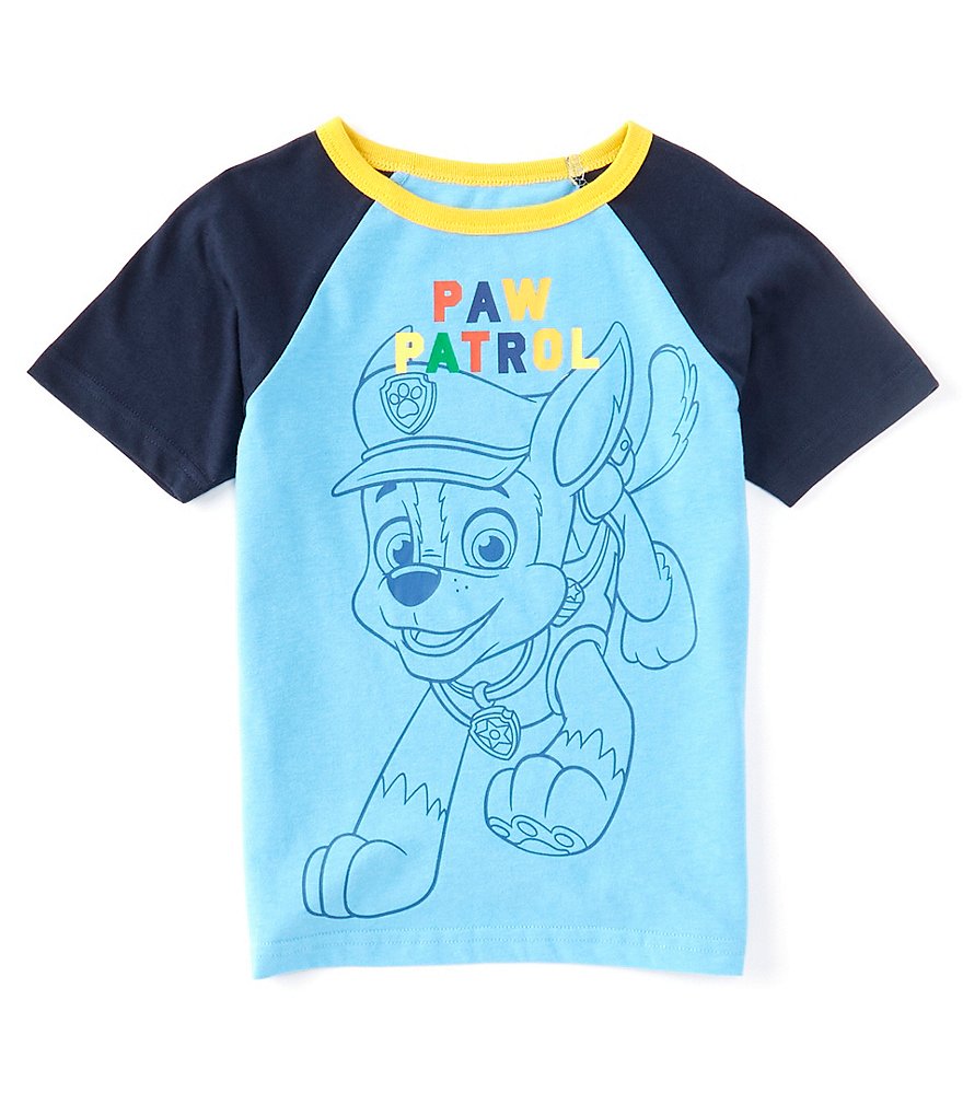 Paw Patrol Little Boys 2T-7 Short-Sleeve Big Chase Graphic Raglan Tee
