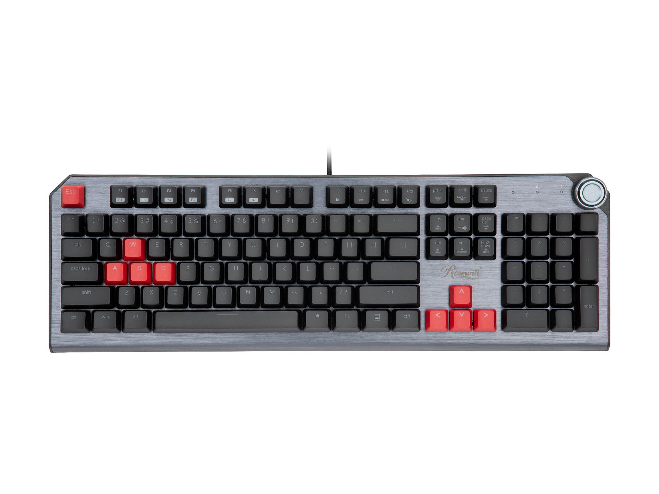 Rosewill NEON K91 RGB BR Mechanical Gaming Keyboard with Brown Switches, Underglow and 17 Backlit Modes, Multifunctional Dial Control, Wrist Rest and PBT Keycap Set