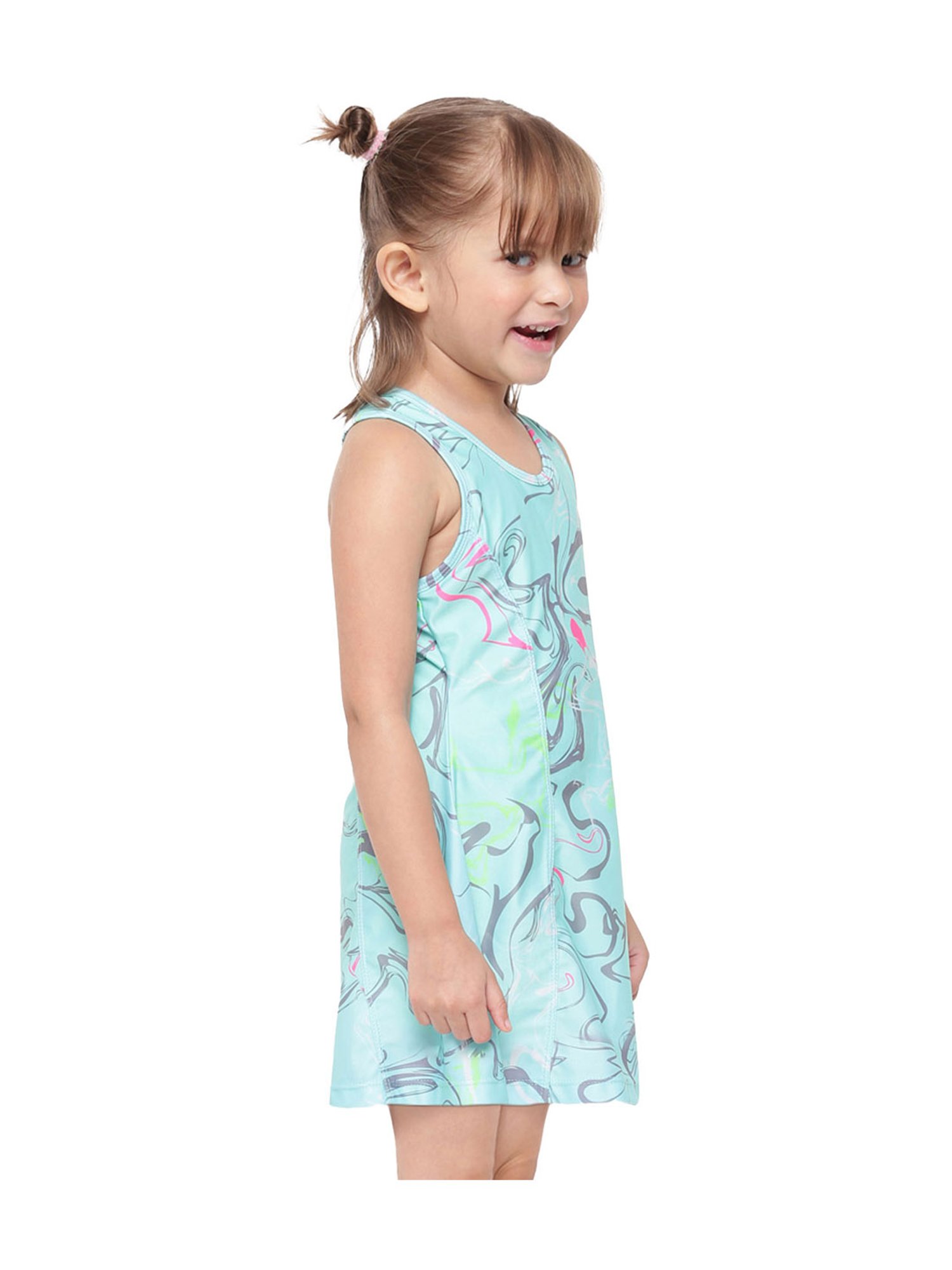 IO Kids Blue Printed Dress