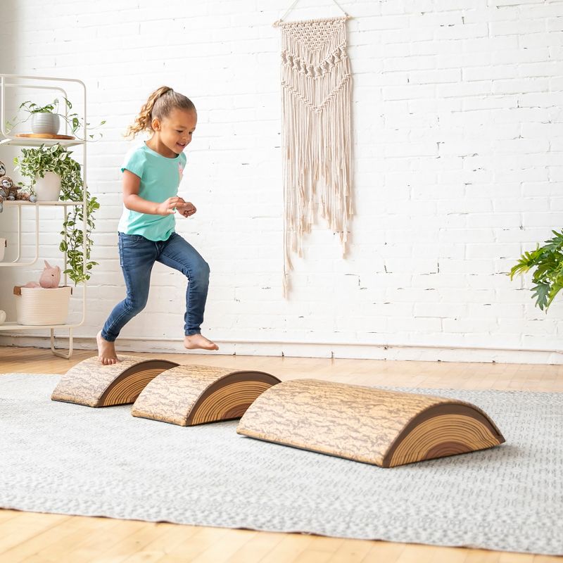 ECR4Kids SoftZone Tree Log Climber Play Set, Indoor Toddler Foam Obstacle Course, 3-Piece